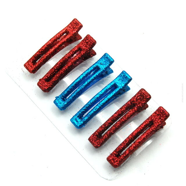 SPINKI DO WŁOSÓW OZDOBNE BROKATOWE 6 SZTUK (0227-12)