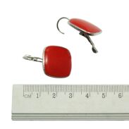 KOLCZYKI WISZĄCE EMALIOWANE CZERWONE                                          (9361-2 SAM) - 2