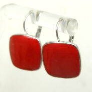 KOLCZYKI WISZĄCE EMALIOWANE CZERWONE                                          (9361-2 SAM) - 3