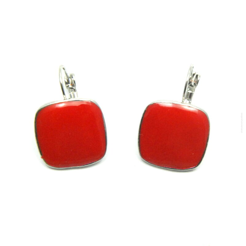 KOLCZYKI WISZĄCE EMALIOWANE CZERWONE                                          (9361-2 SAM)