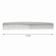 GRZEBIEŃ FRYZJERSKI METALOWY W SREBRNYM KOLORZE 17 CM (DS105-3) - 2