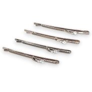 WSUWKI DO WŁOSÓW OZDOBNE SREBRNE KOMPLET 4 SZTUKI     (5992-8 SA) - 2