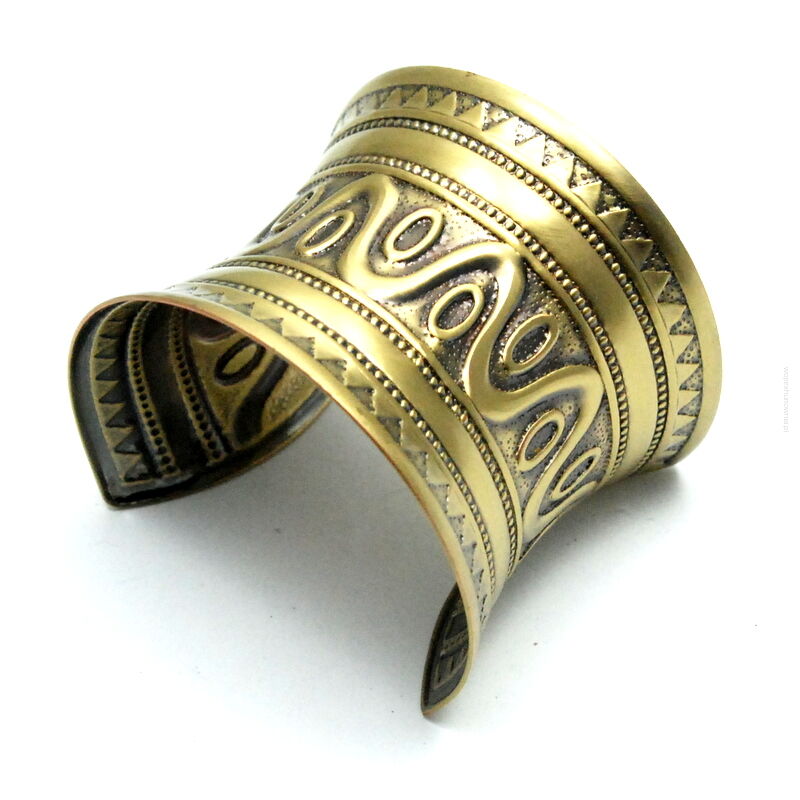 BRANSOLETKA SZEROKA METALOWA W EGIPSKIM STYLU                                   (0853 SA)