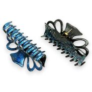 KLAMRY / SZCZĘKI DO WŁOSÓW BROKATOWE DUŻE 4 SZTUKI                              (8523 SAM) - 2