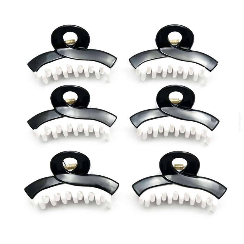 SZCZĘKI DO WŁOSÓW BIAŁO-CZARNE 6 SZTUK                                                       (0217-11 SAH)