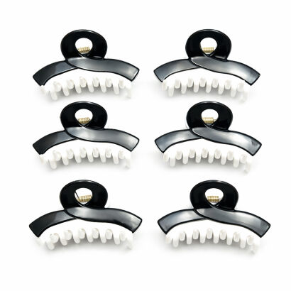 SZCZĘKI DO WŁOSÓW BIAŁO-CZARNE 6 SZTUK                                                       (0217-11 SAH)