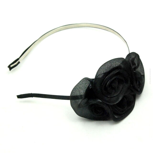 OPASKA OZDOBNA KWIATEK CZARNY (0049-8 SA)