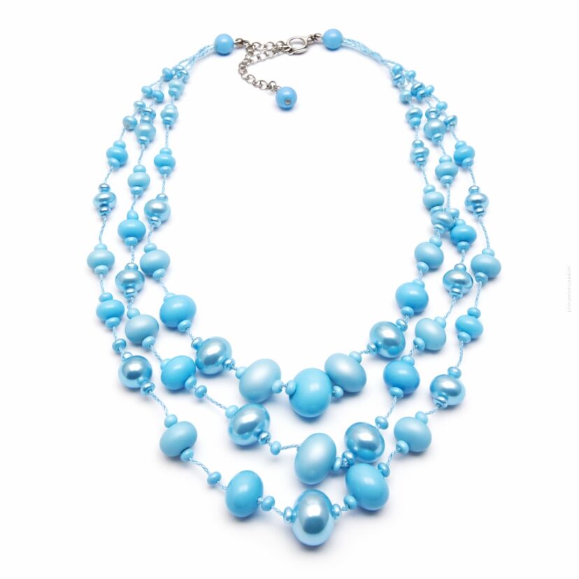 NASZYJNIK / WISIOREK Z NIEBIESKIMI KORALIKAMI (N-0602/5/3R A-2 SAM C)