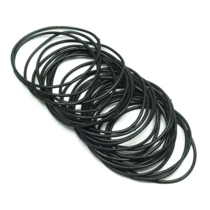 BRANSOLETKI GUMOWE CIENKIE CZARNE 20 SZTUK                                               (2852-3 SAM)