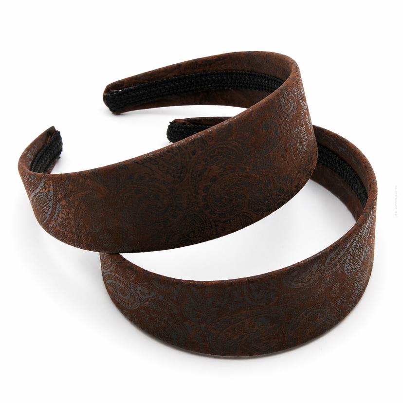 OPASKI DO WŁOSÓW SZEROKIE BRĄZOWE 2 SZTUKI (OPSZ-19 SAH)