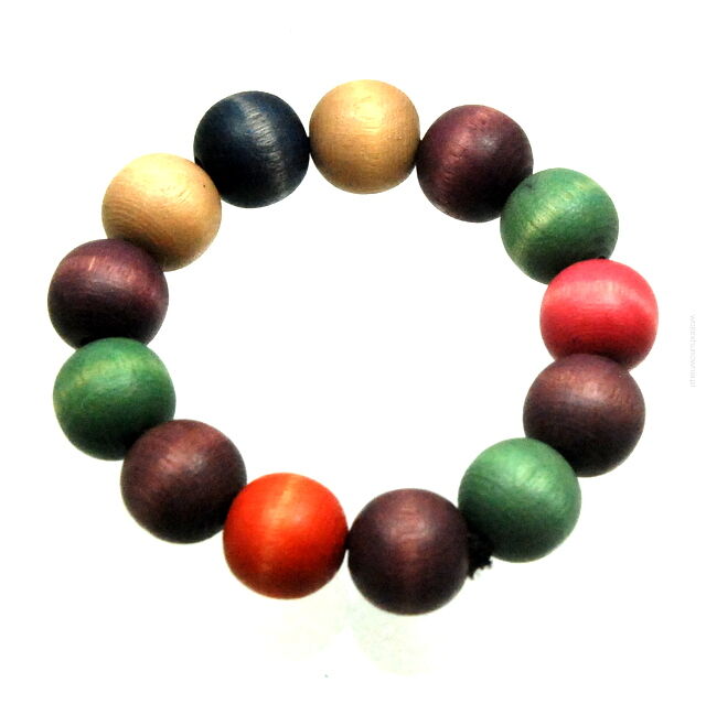 BRANSOLETKA DREWNIANA  KOLOROWA  0617-150