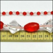 KORALE CZERWONE / PRZEZROCZYSTE BIAŁO - CZERWONE MODERN FOLK DŁUGIE 0642-43 - 4