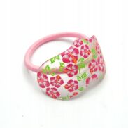 GUMKI DO WŁOSÓW OZDOBĄ W KWIATKI RÓZOWE (2 SZT) (0590 S) - 2