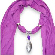 SZAL DAMSKI FIOLETOWY Z WISZĄCYMI ELEMENTAMI                                               (SZAL-35 SAU) - 2