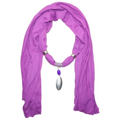 SZAL DAMSKI FIOLETOWY Z WISZĄCYMI ELEMENTAMI                                               (SZAL-35 SAU)