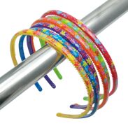 OPASKI DO WŁOSÓW KOLOROWE W KWIATKI 6 SZTUK                                                       (0323-12 SAH) - 2