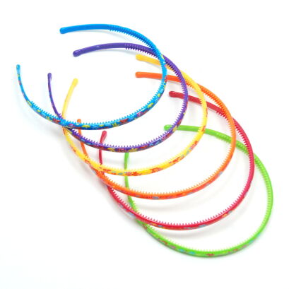 OPASKI DO WŁOSÓW KOLOROWE W KWIATKI 6 SZTUK                                                       (0323-12 SAH)