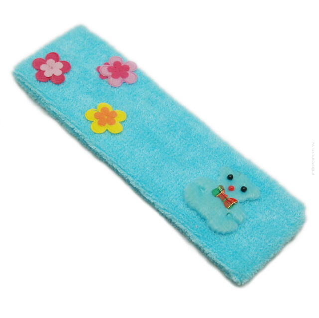 OPASKA NA GŁOWĘ DZIECIĘCA Z FROTY NIEBIESKA Z APLIKACJĄ 0176-47