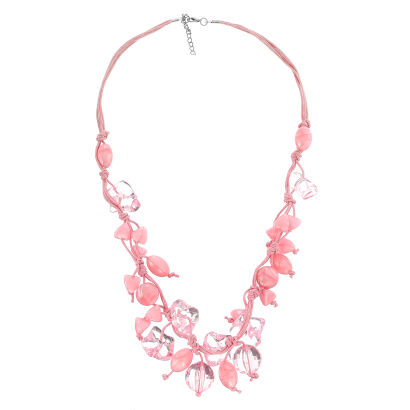 NASZYJNIK /WISIOR RÓŻOWY Z KORALIKAMI                                                                (0643-1018 SAH)