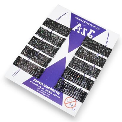 WSUWKA PROSTA CZARNA BROKATOWA 5 CM 2 KULKI 100 SZTUK                                  (105/BNX)