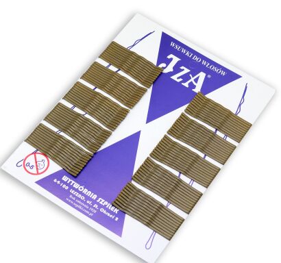 WSUWKI DO WŁOSÓW IZA KARBOWANE ZŁOTE MAT 5 CM 2 KULKI 100 SZTUK                                           (325/100 MAT)