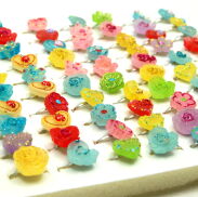 PIERŚCIONKI DZIECIĘCE REGULOWANE RÓŻNE WZORY (100 SZTUK) 0604-107 - 2