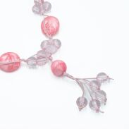 NASZYJNIK / KORALE RÓŻOWE NA SZNURECZKACH Z ZAWIESZKĄ                          0612-1055 - 2