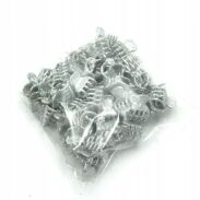 KRABIKI MAŁE DO WŁOSÓW BROKATOWE W KOLORZE SREBRNYM (50 SZTUK)                                     0245-69 - 3