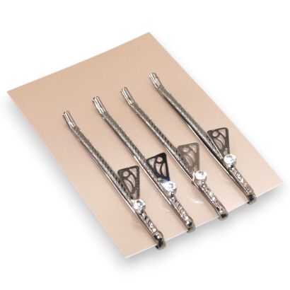 WSUWKI DO WŁOSÓW OZDOBNE SREBRNE KOMPLET 4 SZTUKI     (5992-10 SA)