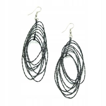 KOLCZYKI METALOWE WISZĄCE "DRUCIKI"                                          (0615-638 SA)