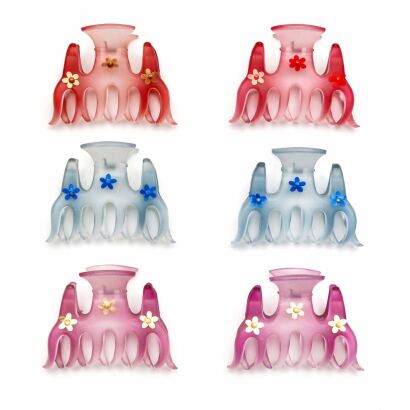 SZCZĘKI / KLAMRY DO WŁOSÓW KOLOROWE 6 SZTUK                                                              (0130-4 SAH)