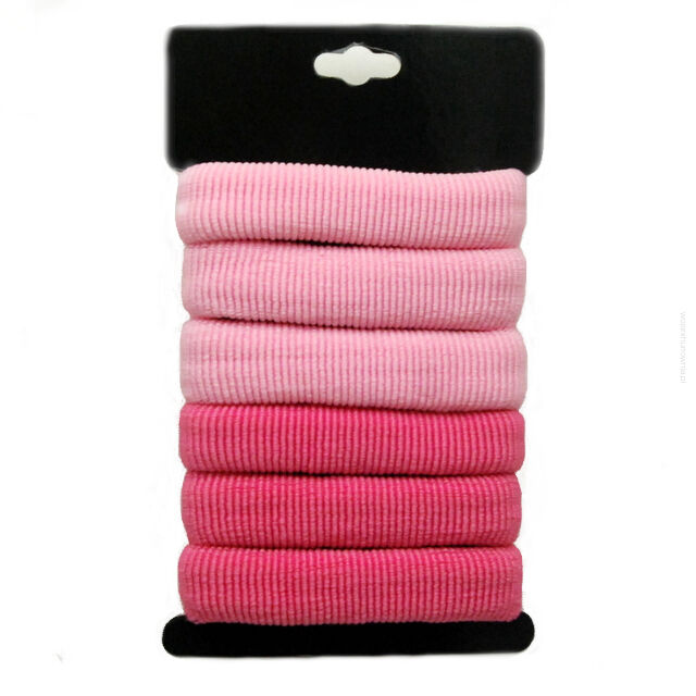 GUMKI DO WŁOSÓW FROTKI DUŻE RÓŻOWE (6 SZTUK) 0245-30