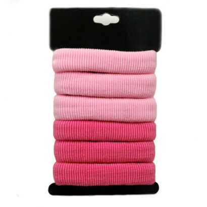 GUMKI DO WŁOSÓW FROTKI DUŻE RÓŻOWE (6 SZTUK) 0245-30