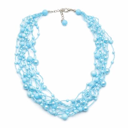 NASZYJNIK / WISIOREK Z NIEBIESKIMI KORALIKAMI (N-029/58/9R A-3 SAM C)