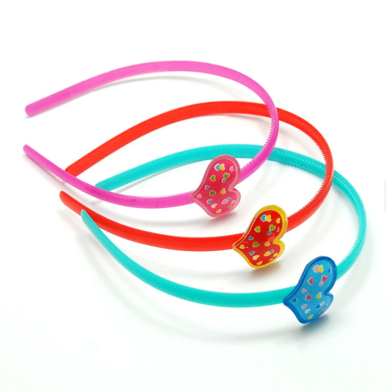 OPASKI DO WŁOSÓW DZIECIĘCE Z SERCEM 3 SZTUKI                                     (1818-4 SAM)