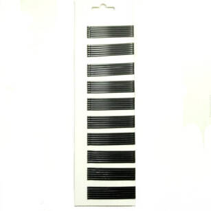 BLACK STRAIGHT HAIRGRIPS (60 PCS) 7 cm