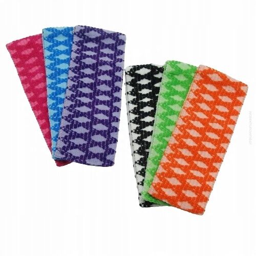 OPASKI NA GŁOWĘ ELASTYCZNE KOLOROWE 6 SZTUK 6 cm                                     0193-13