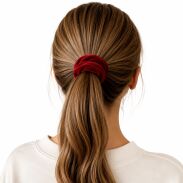 GUMKA SCRUNCHIE DO WŁOSÓW WELUR BORDOWA PRODUKT POLSKI (0103-BO SAH) - 2