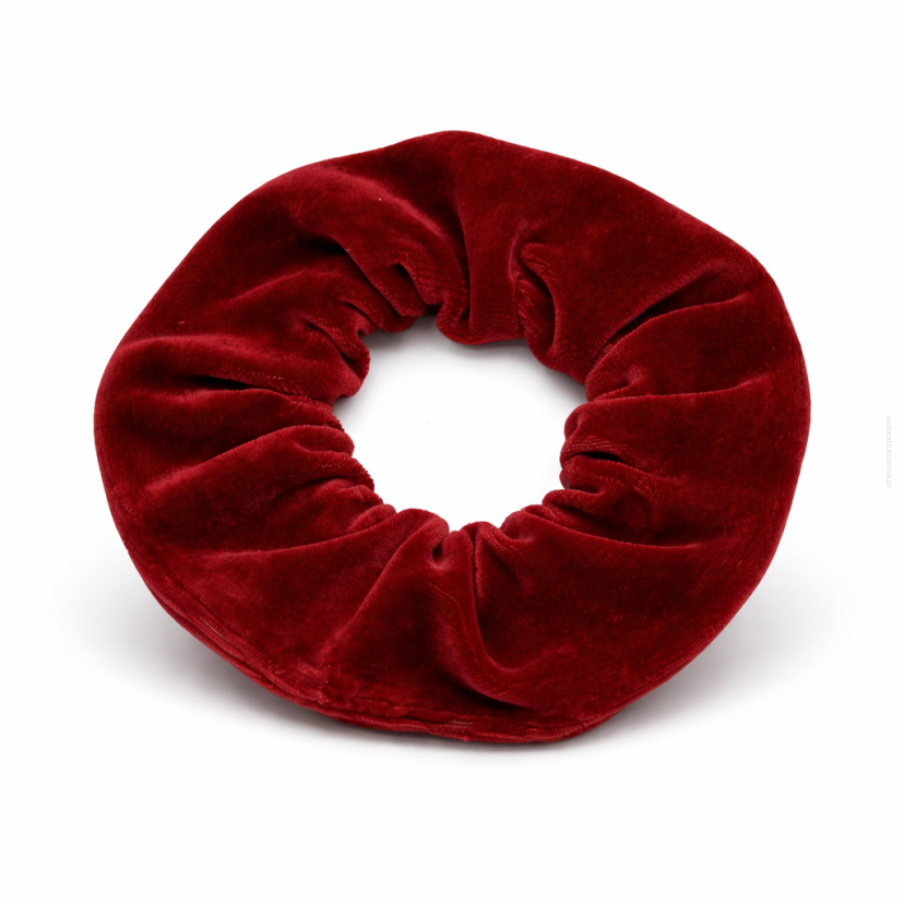 GUMKA SCRUNCHIE DO WŁOSÓW WELUR BORDOWA PRODUKT POLSKI (0103-BO)