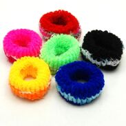 GUMKI DO WŁOSÓW FROTKI PUCHATE DUŻE WIELOKOLOROWE 12 SZTUK FUZZY II (194 SA) - 2