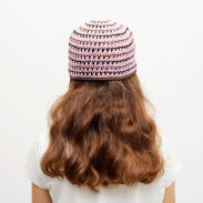 CZAPKA  AŻUROWA NA SZYDEŁKU JASNY RÓŻ                                                                    CZ-9 - 2