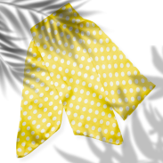APASZKA / CHUSTA DAMSKA ŻÓŁTA W BIAŁE KROPKI                                                           (AP-4) - 4