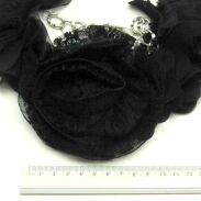 WISIOR / NASZYJNIK CZARNY TIULOWY NA TASIEMCE                                                            0643-508 - 2