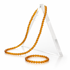 KOMPLET BIŻUTERII - KORALE "SZKIEŁKA" + BRANSOLETKA  "JABLONEX" 0606-64