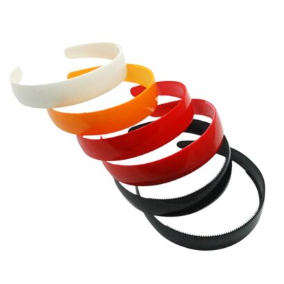 OPASKI DO WŁOSÓW PLASTIKOWE SZEROKIE 6 SZTUK                                                                                           (1889 SAM)