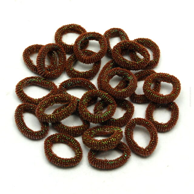 GUMKI FROTKI BRĄZOWE ZE SREBRNĄ NITKĄ 50 SZTUK                                                                 (0020-23 SA)