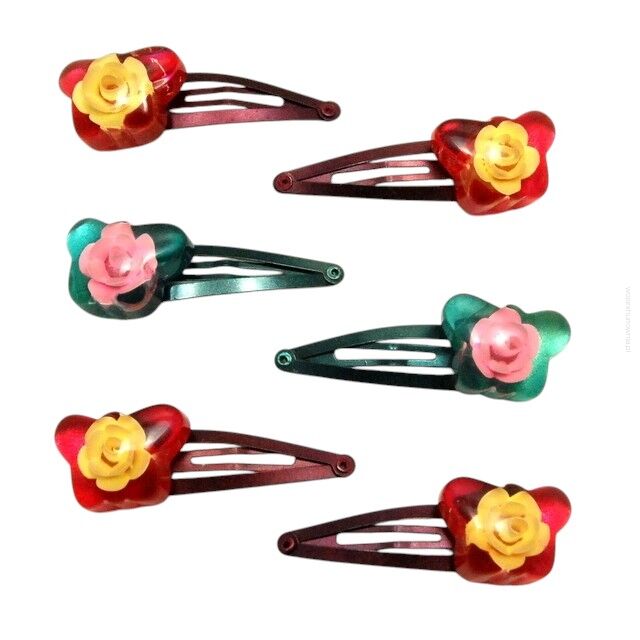 PYKI /SPINKI DO WŁOSÓW DZIECIĘCE KWIATKI 6 SZTUK (0331-507)
