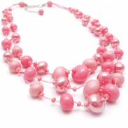 NASZYJNIK / WISIOREK Z RÓŻOWYMI KORALIKAMI (N-0602/5/3R A-4 SAM C) - 4