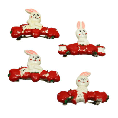 KLAMRY / SPINKI DZIECIĘCE "ZAJĄCZKI"  4 SZTUKI                                                                      0209-65