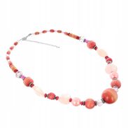 KORALE ROZPINANE SKŁADAJĄCE SIĘ Z KORALIKÓW RÓŻNEJ WIELKOŚCI                             (0611-1005) - 2